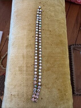 Albert Weiss Aurora Borealis Double-Row Crystal Bracelet